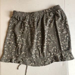 Hippie Rose  sage green floral mini skirt Large